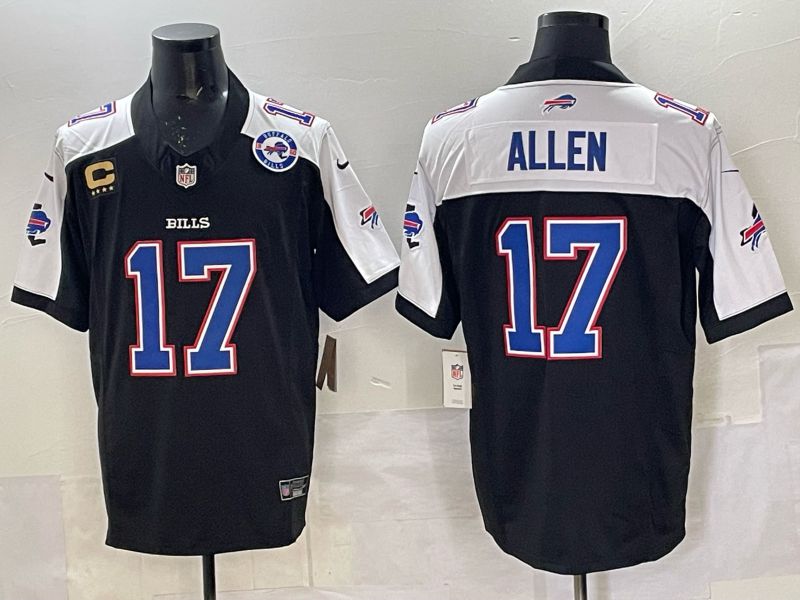 Men Buffalo Bills #17 Josh Allen Nike Black 2025 Limited NFL Jersey 04